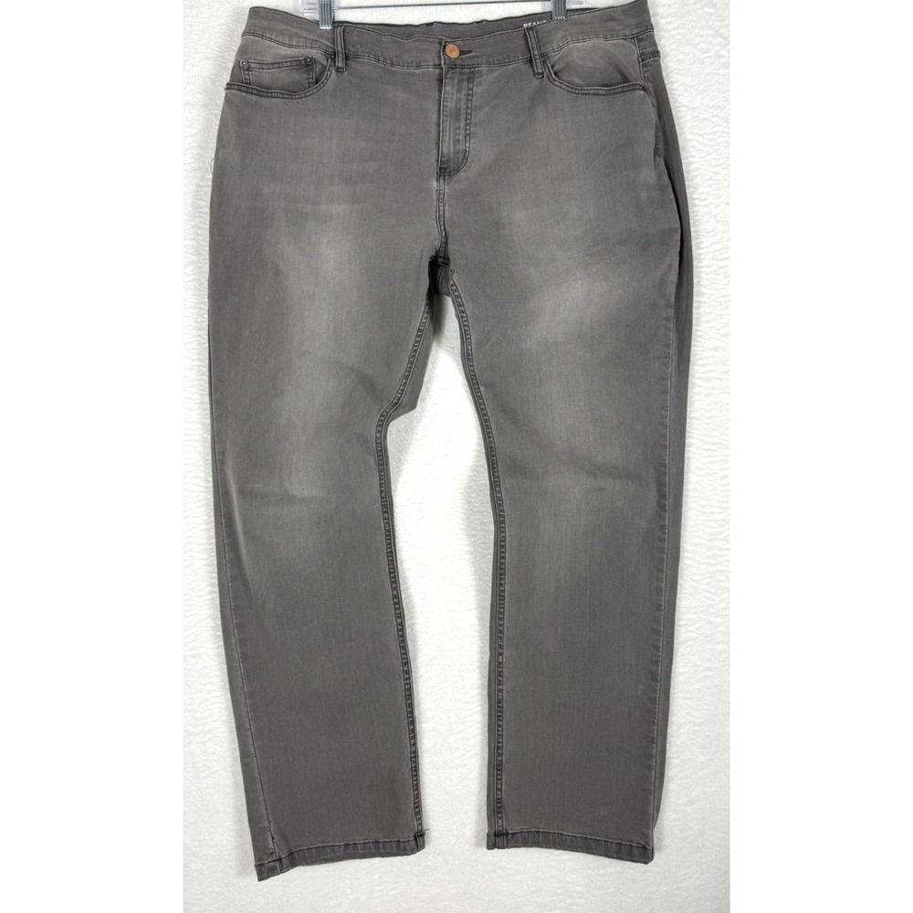 Mugsy Beans Jeans Mens 40x32 (Fits 40x31) Stretch Straight Flex FLX3NMG Gray